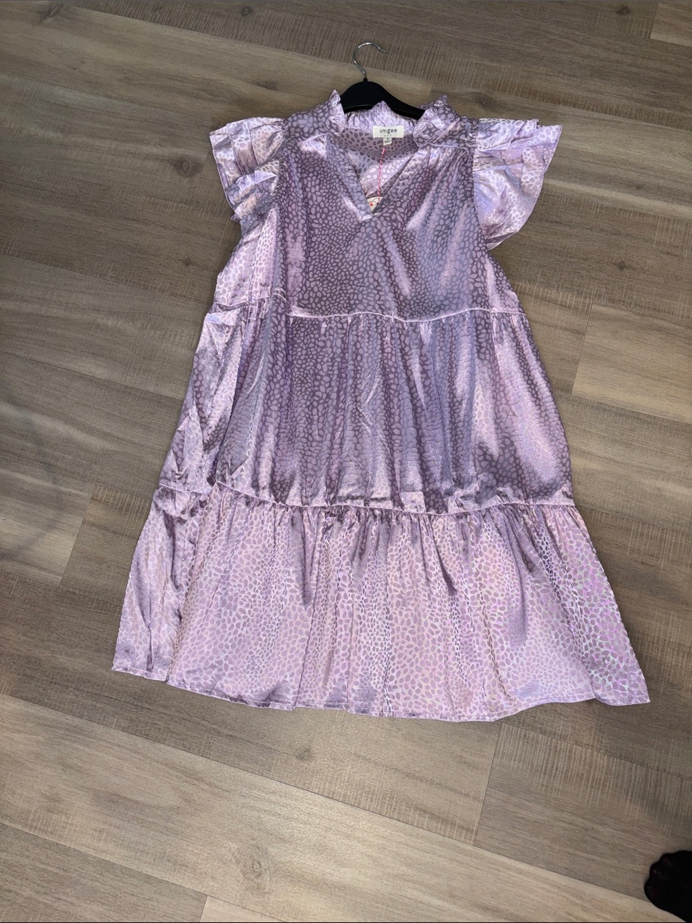 Umgee Lavender Ruffle Tiered Mini Dress